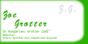 zoe grotter business card